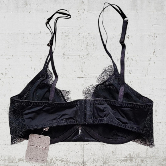 Intimately Free People Black Allure Lace Underwire Unpadded Bra Size 32C - Picture 8 of 8